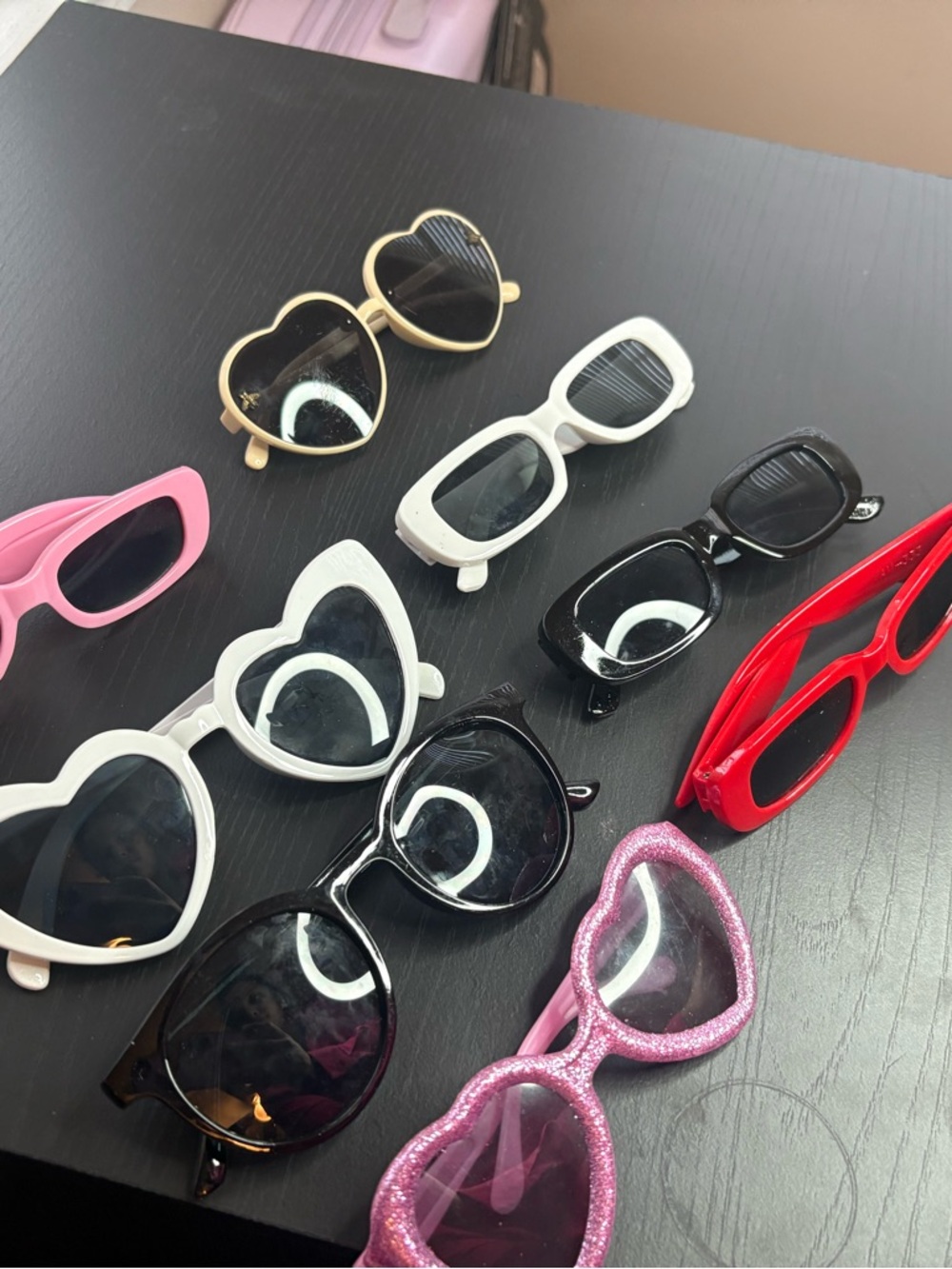 SHEIN Kids Sunglasses Set - Pink, White, Black, Red, Gold